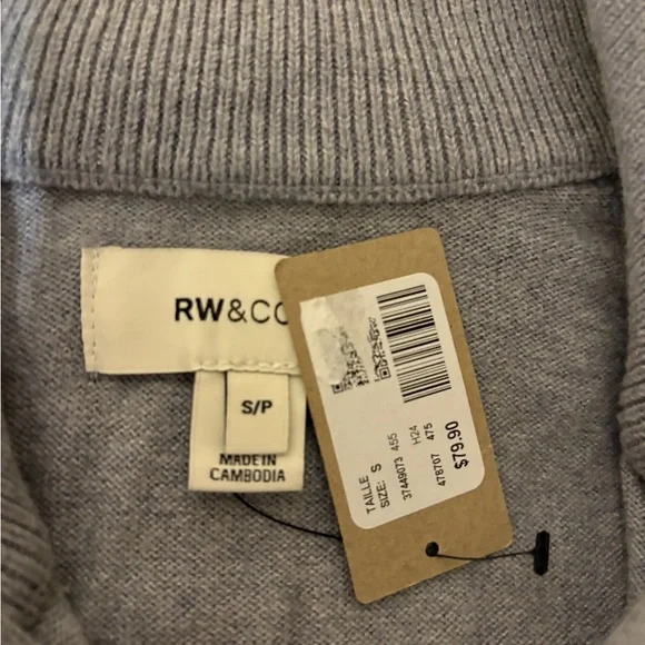 RW&CO. Men's Light Gray Zip-Up Sweater - Picture 2 of 6